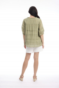 Cotton Gauze Top Pleated