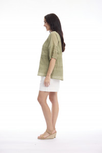 Cotton Gauze Top Pleated