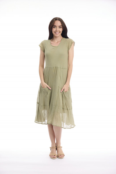 Cotton Gauze Dress Bias Pockets