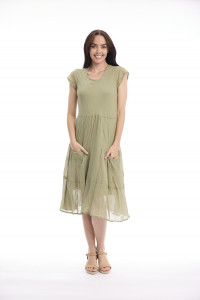 Cotton Gauze Dress Bias Pockets