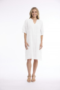 Cotton Gauze Dress Pleated