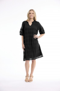 Cotton Gauze Dress Pleated