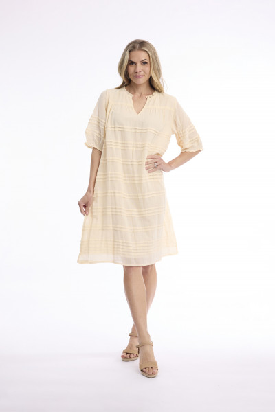 Cotton Gauze Dress Pleated