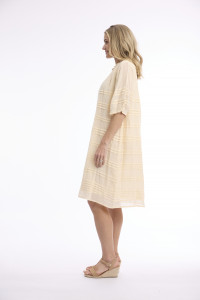 Cotton Gauze Dress Pleated