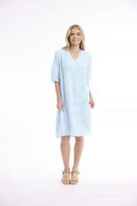 Cotton Gauze Dress Pleated