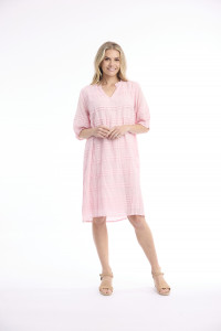 Cotton Gauze Dress Pleated