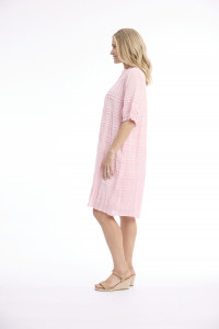 Cotton Gauze Dress Pleated