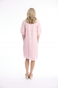 Cotton Gauze Dress Pleated