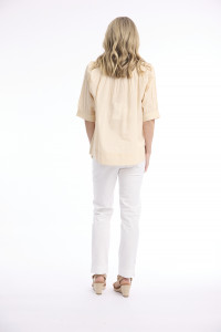 Cotton Slub Top Boat Neck