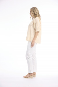 Cotton Slub Top Boat Neck