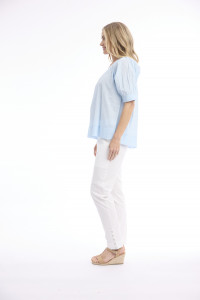 Cotton Slub Top Boat Neck