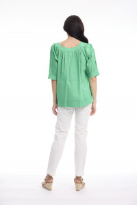Cotton Slub Top Boat Neck