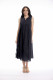 Cotton Slub Dress Maxi Pleated