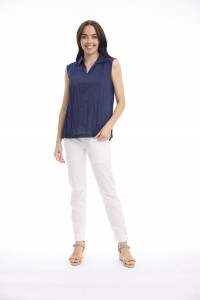 Cotton Slub Top Cap Sleeve