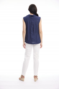 Cotton Slub Top Cap Sleeve