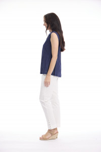 Cotton Slub Top Cap Sleeve