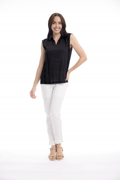 Cotton Slub Top Cap Sleeve