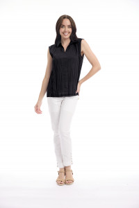Cotton Slub Top Cap Sleeve