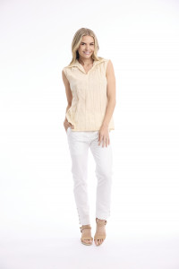 Cotton Slub Top Cap Sleeve