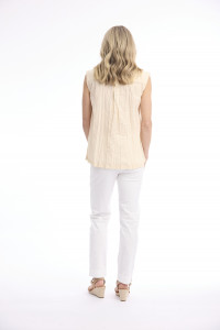 Cotton Slub Top Cap Sleeve