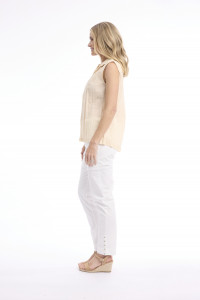 Cotton Slub Top Cap Sleeve