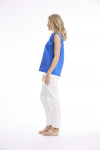 Cotton Slub Top Cap Sleeve