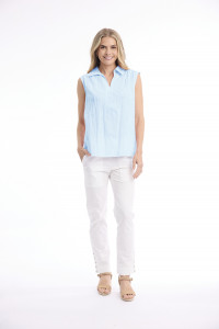 Cotton Slub Top Cap Sleeve