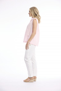 Cotton Slub Top Cap Sleeve