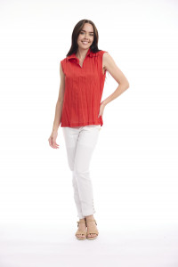 Cotton Slub Top Cap Sleeve