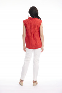 Cotton Slub Top Cap Sleeve