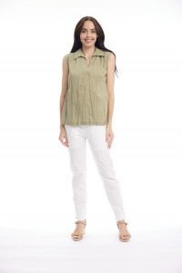 Cotton Slub Top Cap Sleeve