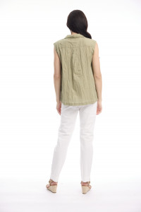 Cotton Slub Top Cap Sleeve