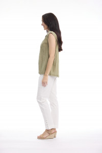 Cotton Slub Top Cap Sleeve