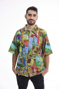 Men Shirt Short Sleeve Collar