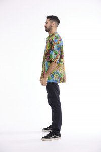 Men Shirt Short Sleeve Collar