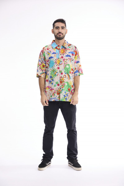 Men Shirt Short Sleeve Collar