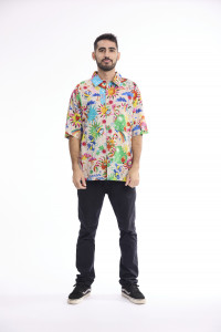 Men Shirt Short Sleeve Collar