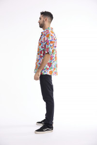 Men Shirt Short Sleeve Collar