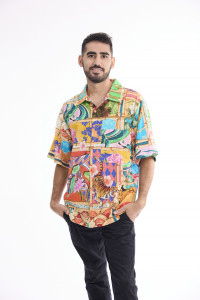 Men Shirt Short Sleeve Collar