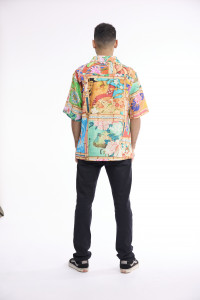 Men Shirt Short Sleeve Collar