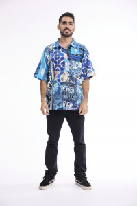 Men Shirt Short Sleeve Collar