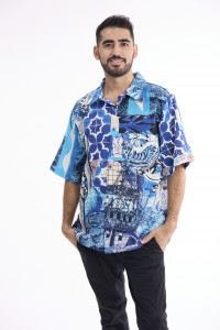 Men Shirt Short Sleeve Collar