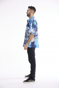 Men Shirt Short Sleeve Collar