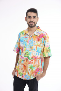 Men Shirt Short Sleeve Collar