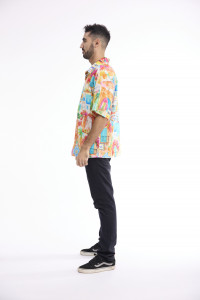 Men Shirt Short Sleeve Collar