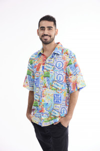 Men Shirt Short Sleeve Collar