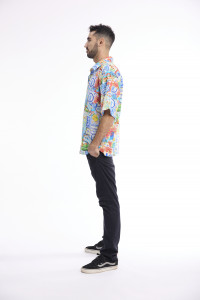 Men Shirt Short Sleeve Collar