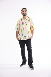 Men Shirt Short Sleeve Collar