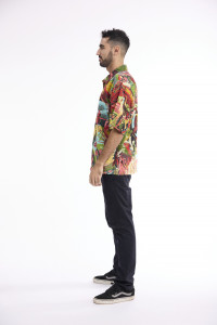 Men Shirt Short Sleeve Collar