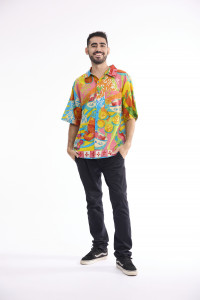 Men Shirt Short Sleeve Collar
